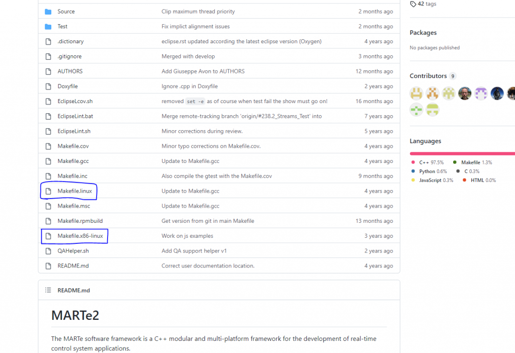 Illustrating that there are two makefiles listed for linux